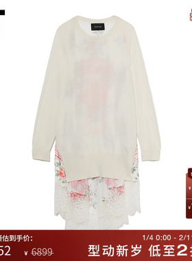 IT Simone Rocha女装圆领针织衫新款时髦浪漫拼接薄毛衣MK29PXL