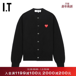 COMME PLAY des GARCONS川久保玲情侣款 合身羊毛针织开衫 CDG