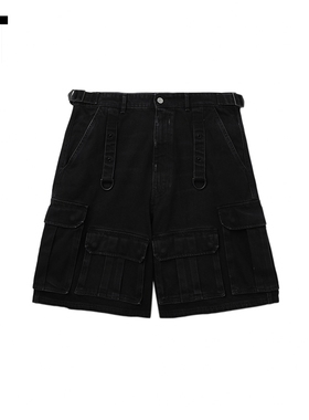 IT VETEMENTS男装阔腿裤牛仔短裤新款潮流酷感宽松直筒裤SS100BMM