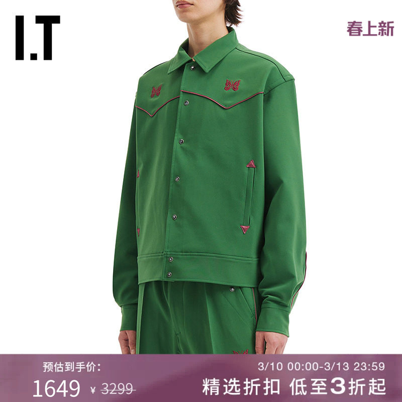IT NEEDLES男装翻领排扣夹克新款复古日潮蝴蝶刺绣外套RW2595MP