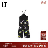 拼接设计八分连身裤 时尚 个性 UNDERCOVER高桥盾女装 吊带连体裤