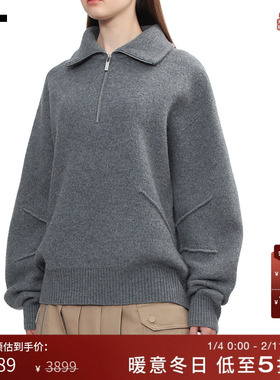 IT HELMUT LANG女装半拉链翻领针织衫新款时尚简约宽松毛衣7037XP
