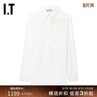 衬衫 长袖 新品 时尚 饰合身衬衣11605BK 通勤蕾丝水钻装 N21女装