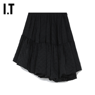 BAHNSEN女装 半身裙新品 摩登设计感不对称蓬蓬裙17003 CECILIE