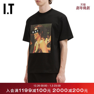 XXX男装 短袖 T恤新款 欧美照片印花宽松半袖 SELECTION 时尚 GOD