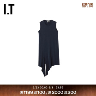 连衣裙新款 圆领无袖 Anderson女装 系结裙摆T恤裙JD0050XQ