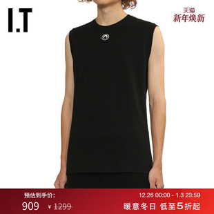 简约休闲无袖 宽松圆领背心新款 SERRE男装 上衣MTT075MP MARINE