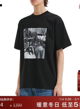 IT GOD SELECTION XXX男装宽松短袖T恤新款欧美潮流照片印花半袖