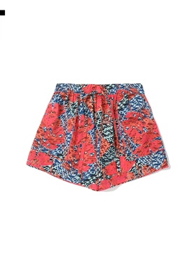 IT ULLA JOHNSON女装休闲短裤新品时髦复古宽松满印直筒裤230407