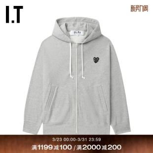 CDG GARCONS川久保玲情侣款 PLAY des 连帽拉链卫衣外搭 COMME