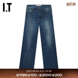 bone女装 牛仔裤 长裤 简约休闲宽松直筒裤 新款 RC4325XQ rag