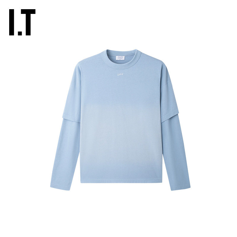 OFF-WHITE™假两件长袖T恤