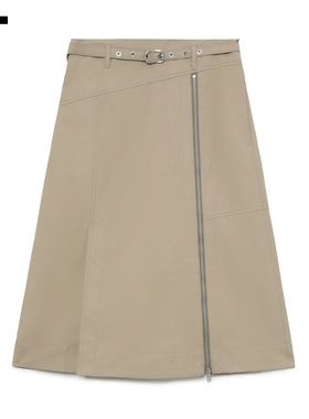 IT 3.1 Phillip Lim女装中长款半身裙新款时髦摩登拉链装饰A字裙