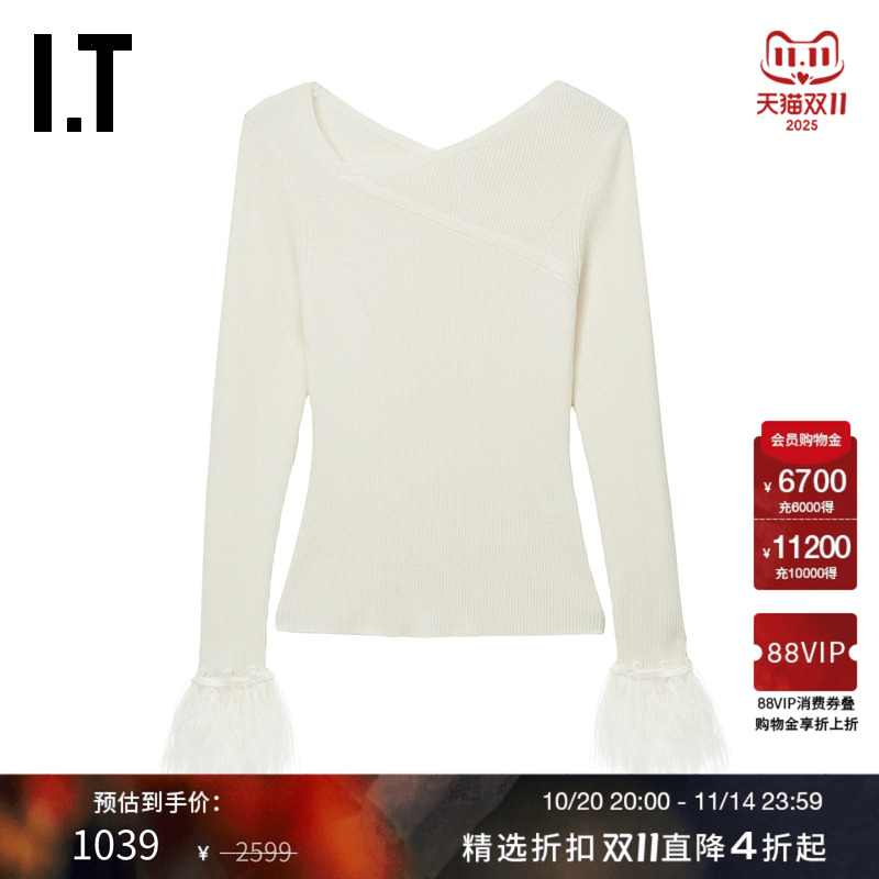 ITPortsPURE修身纯色罗纹针织衫