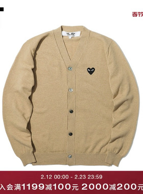 IT CDG PLAY COMME des GARÇONS川久保玲男针织开衫黑色爱心刺绣