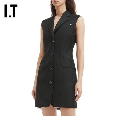 ITHELMUTLANG无袖翻领连衣裙