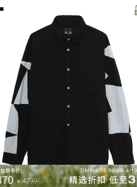 IT CDG COMME des GARCONS HOMME BLACK情侣款几何色块拼接衬衫
