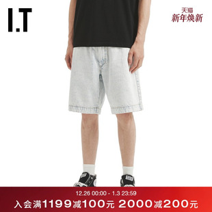 牛仔短裤 LOVE男装 新款 简约基础款 5501XUO 宽松水洗直筒裤 WITTH