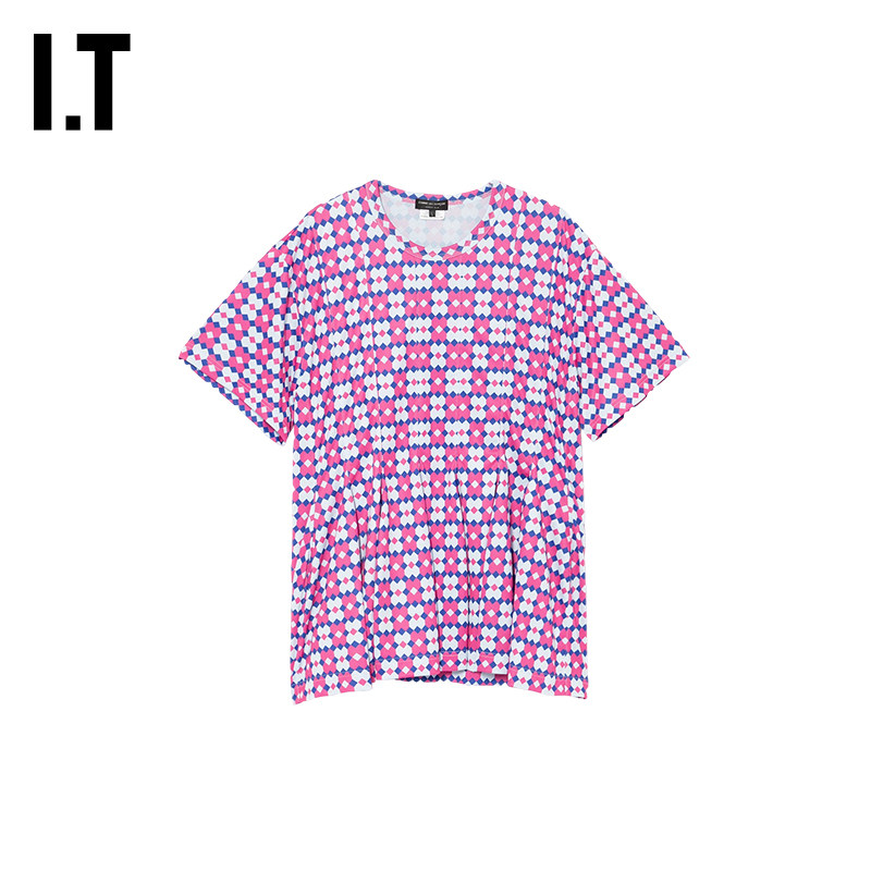 IT CDG COMME des GARCONS HOMME PLUS男装满幅花色装饰短袖T恤