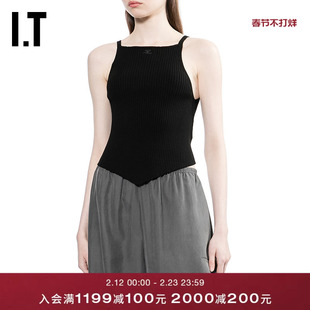 IT courreges女装吊带背心新款时尚性感修身罗纹吊带衫123MTOXQ