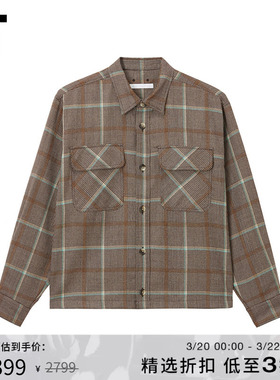 IT SOPH. SOPHNET.男装格纹长袖衬衫新款复古文艺格子上衣252009M