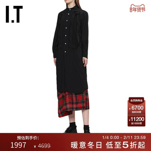 IT CDG COMME des GARCONS女装中长款连衣裙衬衫裙新款时尚日系