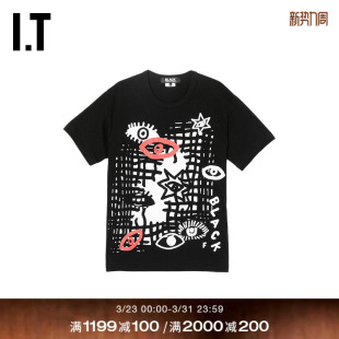 des GARCONS 饰短袖 CDG T恤 涂鸦装 COMME BLACK情侣款 HOMME