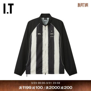 拉链夹克新款 BRISTOL男装 足球运动风条纹拼色外套 F.C.REAL