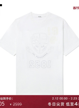 IT BODE男装圆领短袖T恤新款休闲复古徽章图案印花半袖5CS059MO