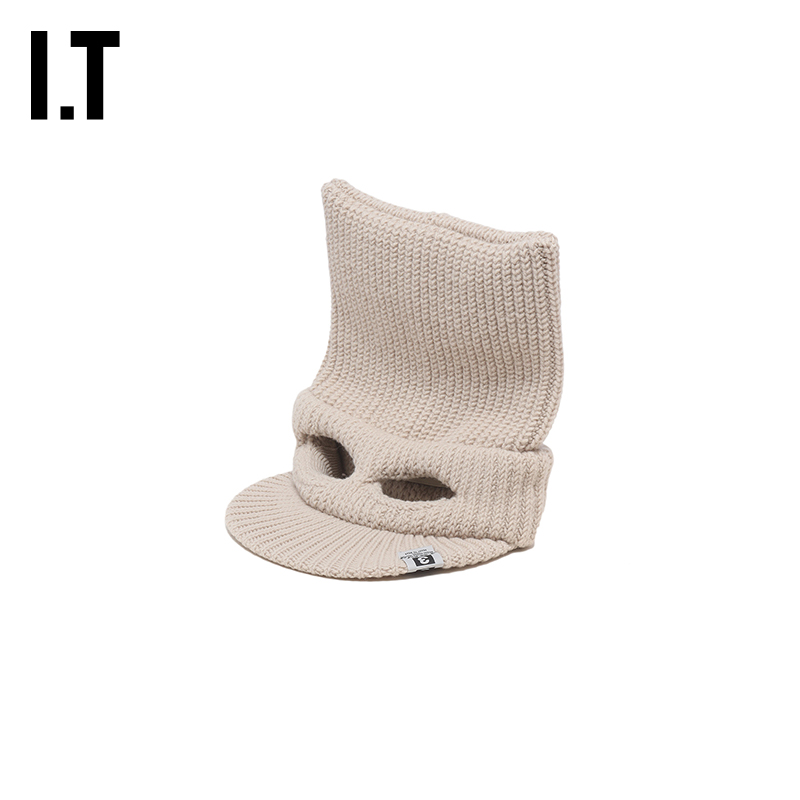 IT Mihara Yasuhiro女款平檐针织帽新款个性趣味冷帽毛线帽4002BE