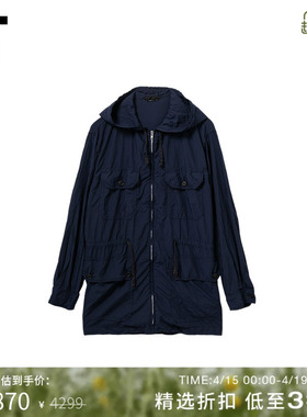 IT CDG COMME des GARCONS HOMME DEUX男装多口袋饰连帽拉链衬衫