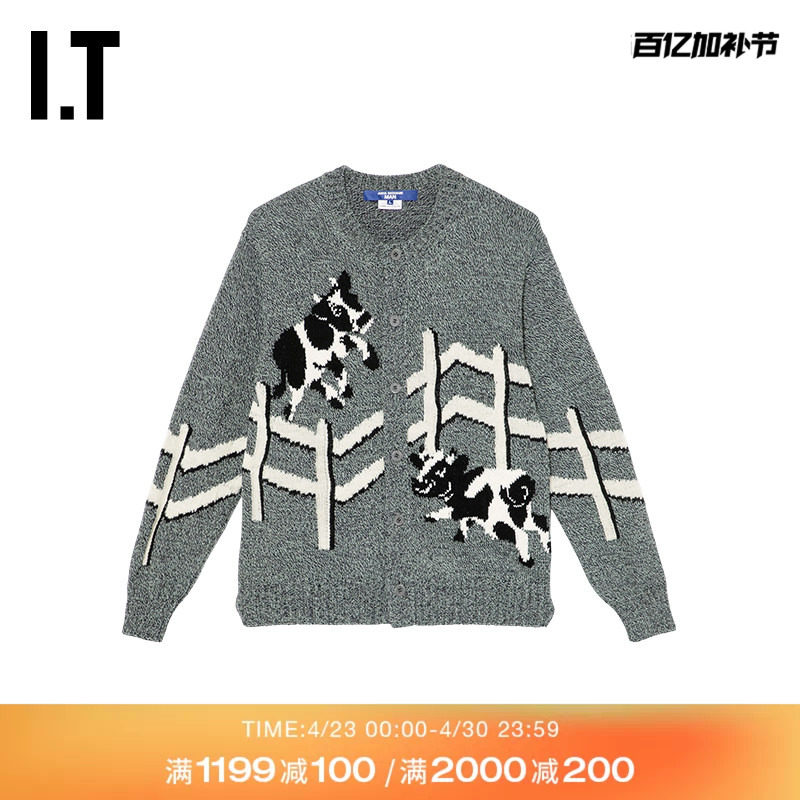 IT JUNYA WATANABE男装圆领针织开衫新款合身毛衣外套WQN012MQ