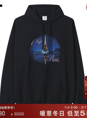 IT VETEMENTS女装连帽卫衣新款时尚文艺地标印花连帽衫HD410BXP