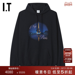 IT VETEMENTS女装连帽卫衣新款时尚文艺地标印花连帽衫HD410BXP