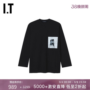 IT almostblack男装宽松圆领卫衣新款潮流质感长袖上衣YICS04MP