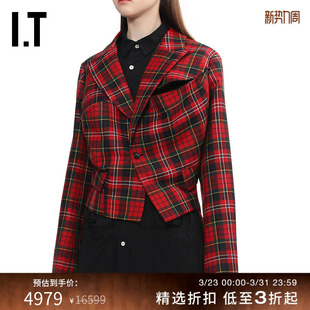 des COMME GARCONS女装 解构感格纹西装 时髦设计感 夹克新款 CDG