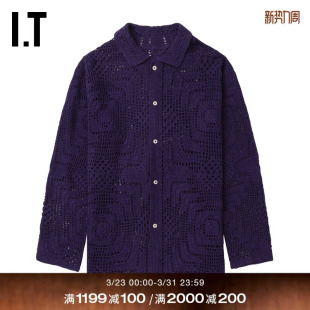 新款 衬衫 钩针编织长袖 复古时髦排扣镂空上衣4KT039MN BODE男装