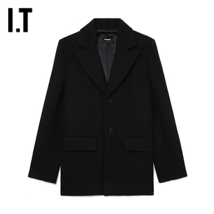 IT We11Done男装毛呢西装夹克新款简约质感呢子西服外套016MBKML
