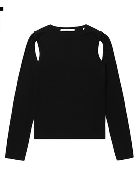 IT HELMUT LANG女装合身长袖针织衫新款挖剪镂空薄上衣2H0703XM