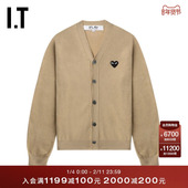 CDG GARCONS川久保玲情侣款 PLAY COMME des 合身羊毛针织开衫