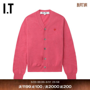 COMME PLAY des GARCONS川久保玲情侣款 纯色羊毛针织开衫 CDG