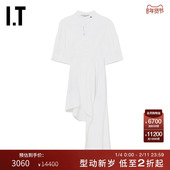 Stella McCartney女装 半袖 连衣裙新品 时髦不规则裙摆613BU3XK