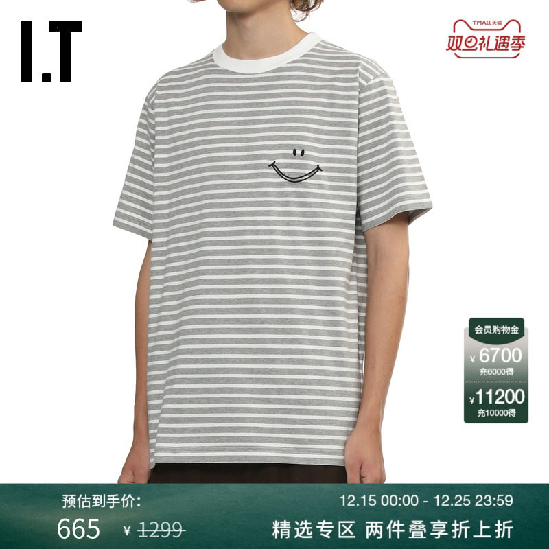ITMARKAWARE条纹短袖T恤