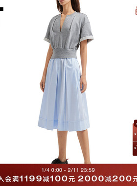 IT 3.1 Phillip Lim女装假两件短袖连衣裙新款时尚气质拼接裙装