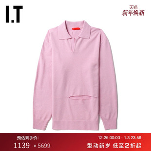 复古别致挖剪羊毛衫 新品 翻领针织衫 毛衣420510 COMMISSION女装