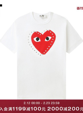 IT CDG PLAY COMME des GARCONS川久保玲情侣logo装饰圆领短袖T恤