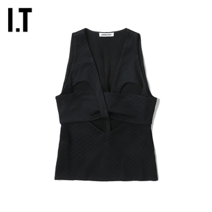 IT AMBUSH女装修身背心性感时髦叠层挖剪镂空内搭打底衫AD042XJ