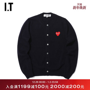 CDG GARÇONS川久保玲女针织开衫 PLAY des 红色爱心刺绣 COMME