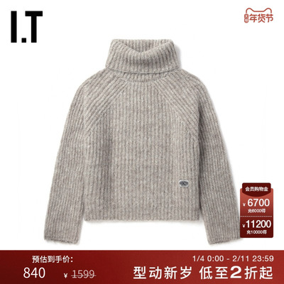 ITGROUNDZERO高领毛绒针织衫