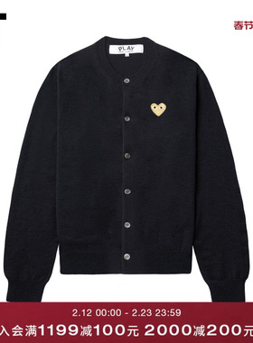 IT CDG PLAY COMME des GARCONS川久保玲情侣款圆领羊毛针织开衫